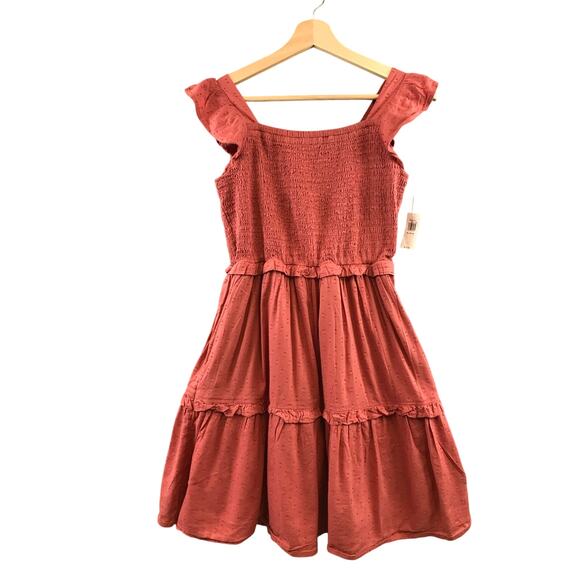 New Girl Old navy Textured Clip-Dot Flutter-Sleeve Fit & Flare Dress XL(14-16) - Picture 1 of 10